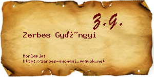 Zerbes Gyöngyi névjegykártya